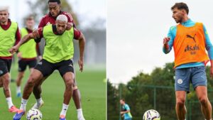 Newcastle united vs Manchester City players training